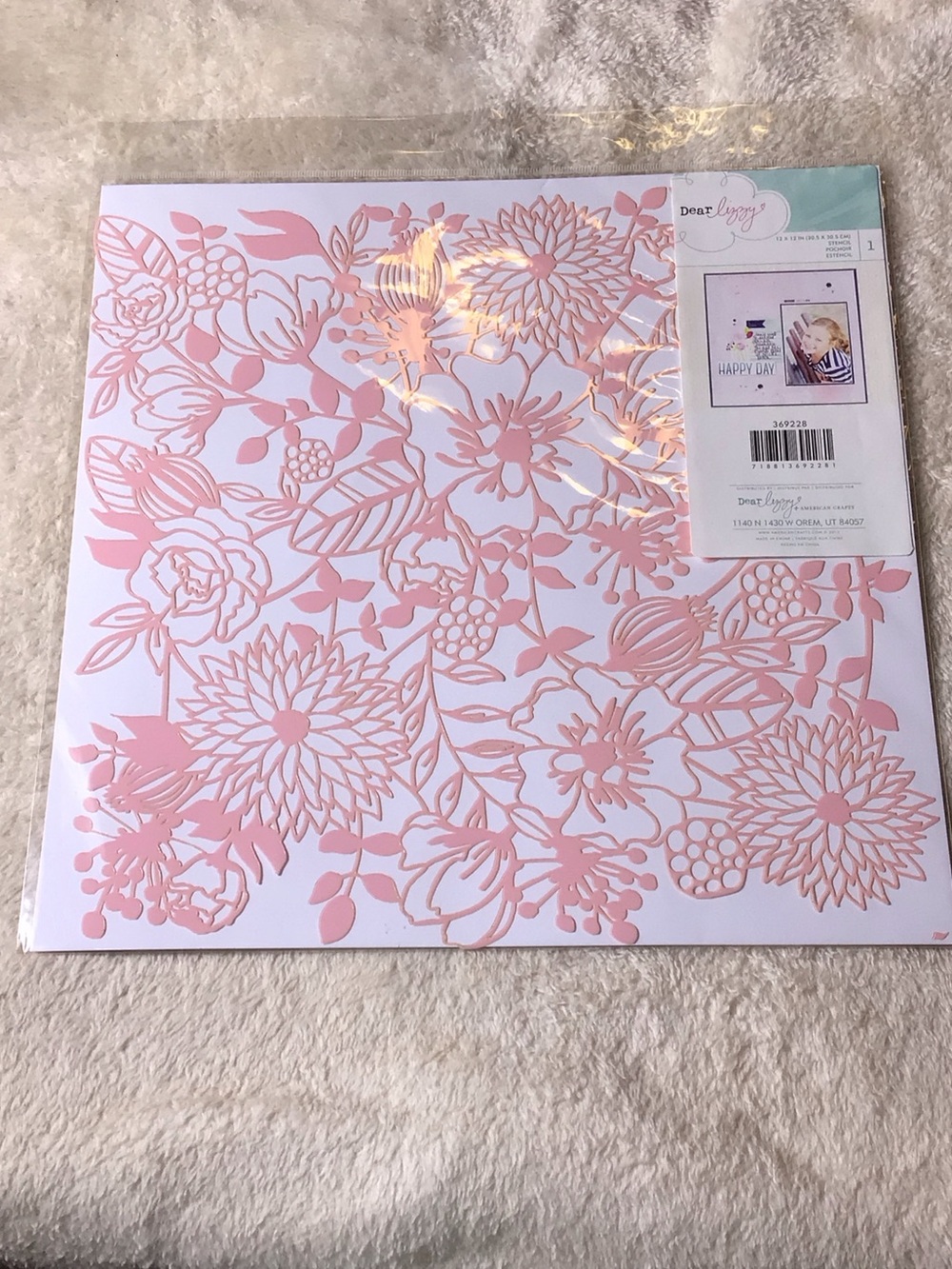 Dear Lizzy 12x12 floral stencil